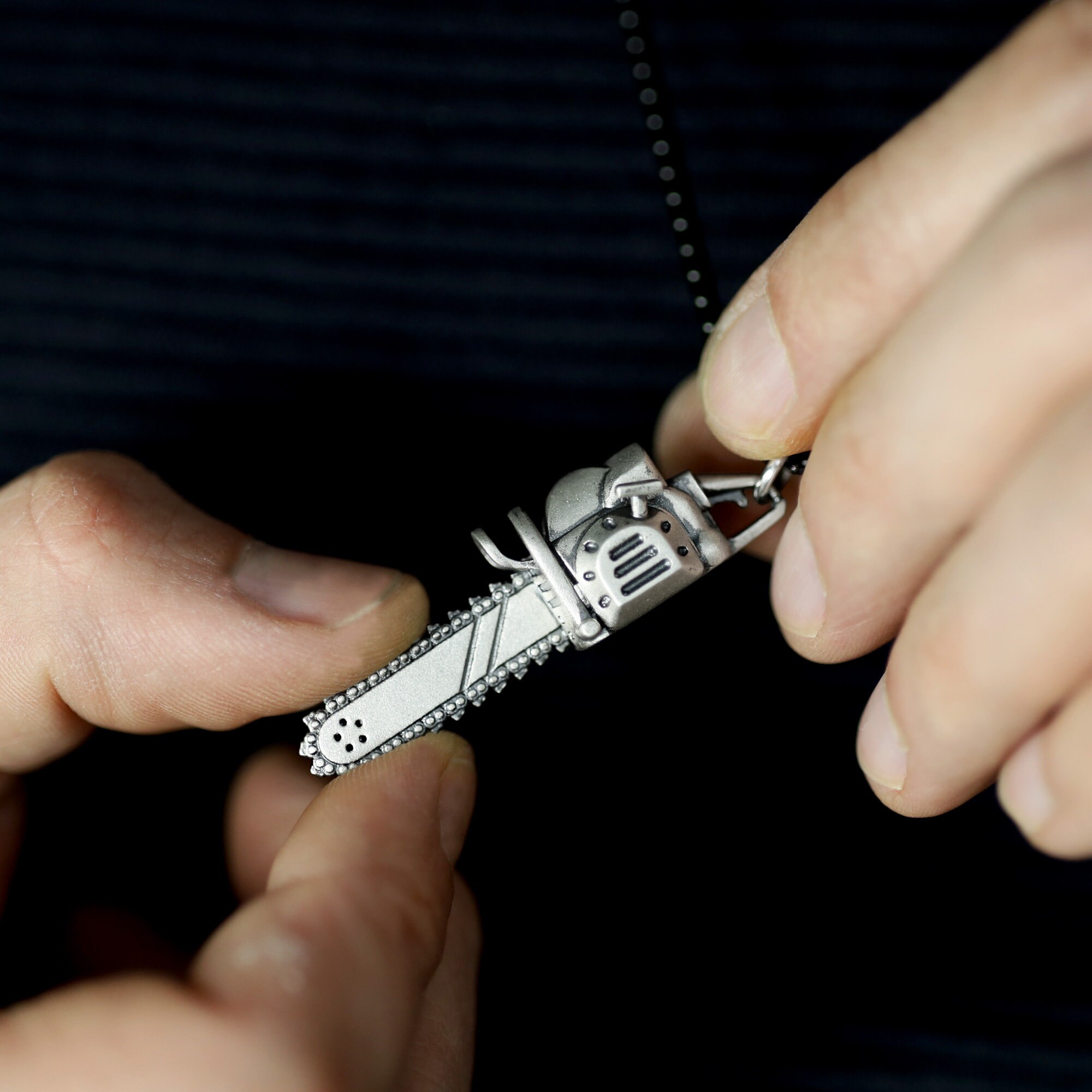 Chainsaw Long Necklace Sterling Silver, Chainsaw Necklace Chainsaw Long Necklace Sterling Silver, Chainsaw Necklace