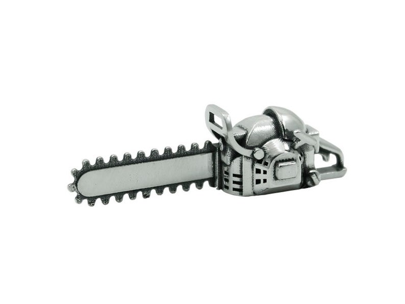 Chainsaw long necklace sterling silver chainsaw necklace Etsy