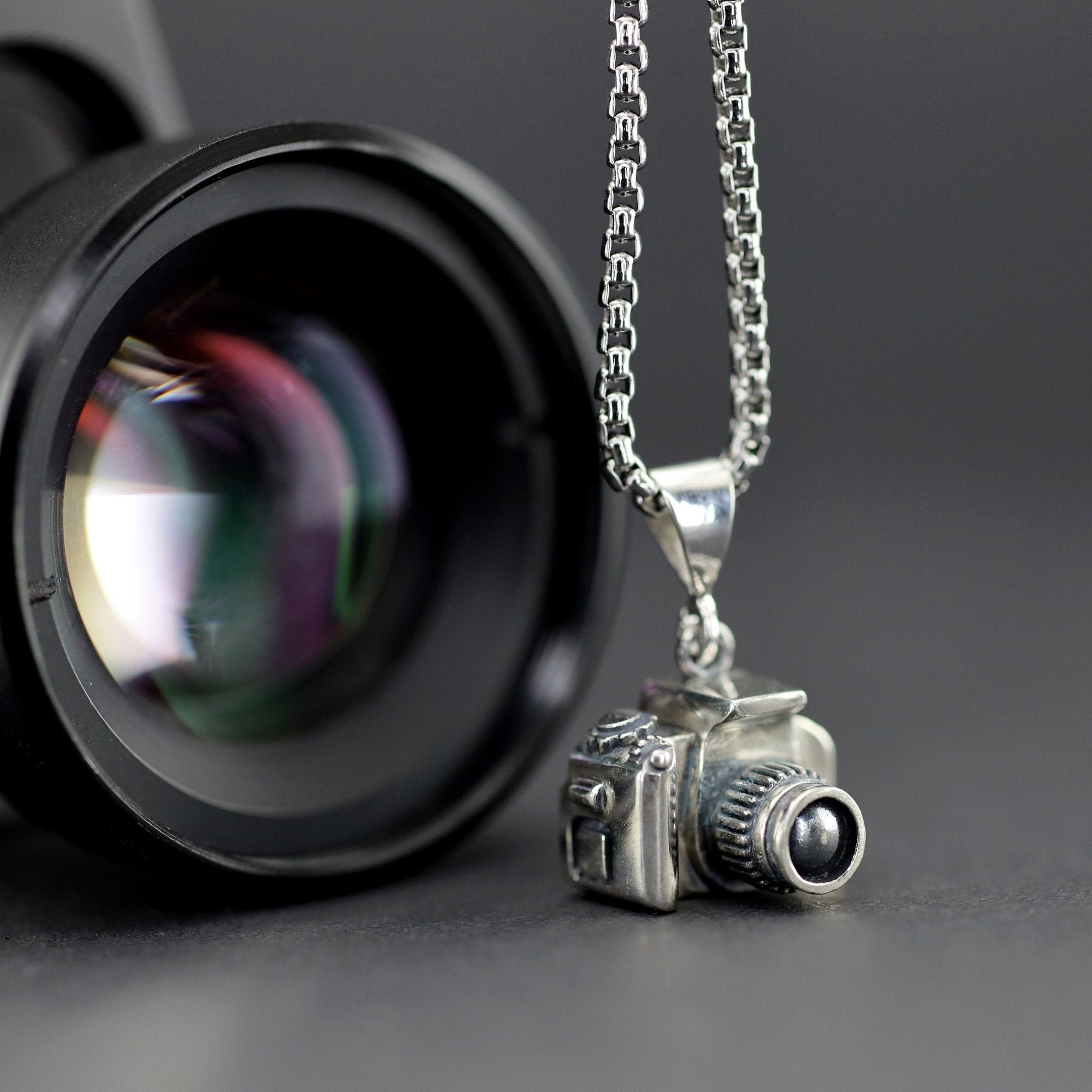 Collar de cámara de proyección de fotos personalizado para su fotógrafa, de  plata de ley, colgante de cámara con imagen personalizada, collares
