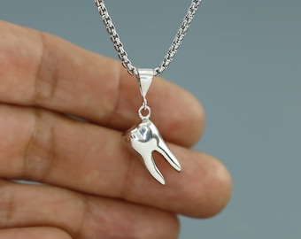 Cheektooth sterling silver, tooth pendant, tooth necklace, tooth necklace human, goth tooth necklace, dentist necklace, dentist pendant