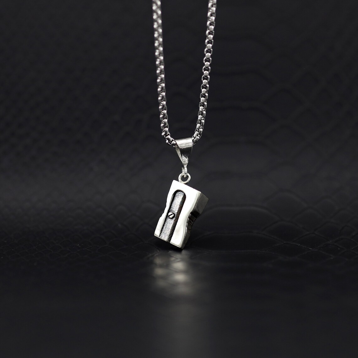 Pencil Sharpener Necklace Sterling Silver Pencil Sharpener Etsy