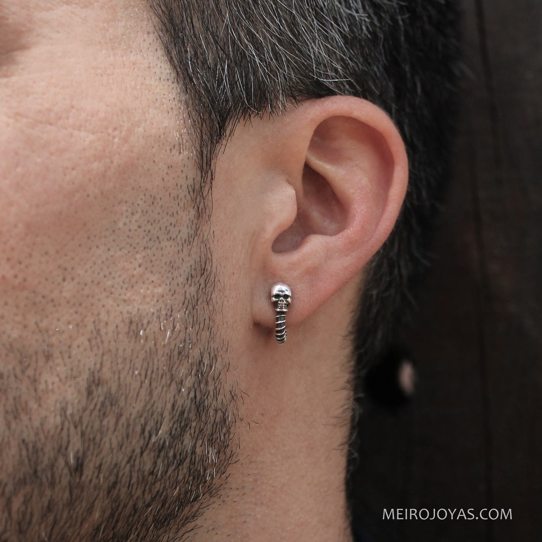 Screw Head Earrings Sterling Silver Skull Earrings Skull Etsy