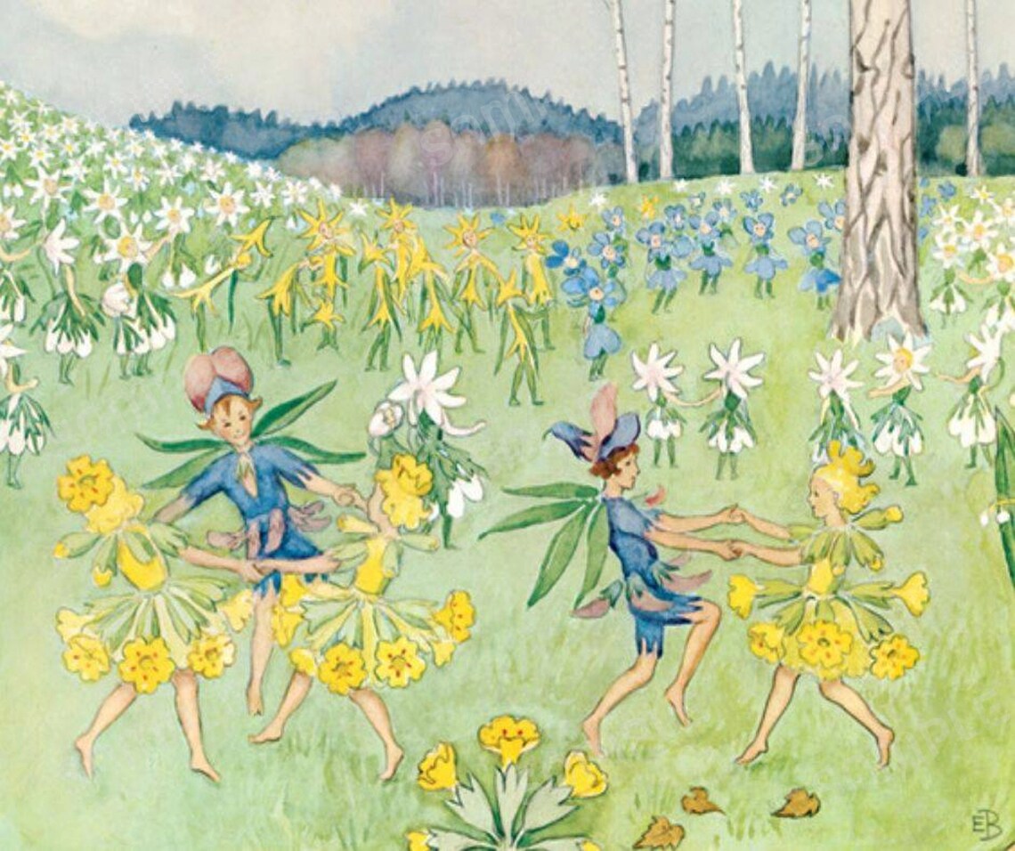 Spring Fairy Reuben Fairy Dance, Fun Spring Fairies, Vintage Image by Children's Book ...