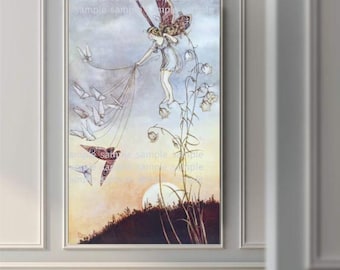 Ida Rentoul Outhwaite, Vintage Bild Königin der Schmetterlinge Fairy Art