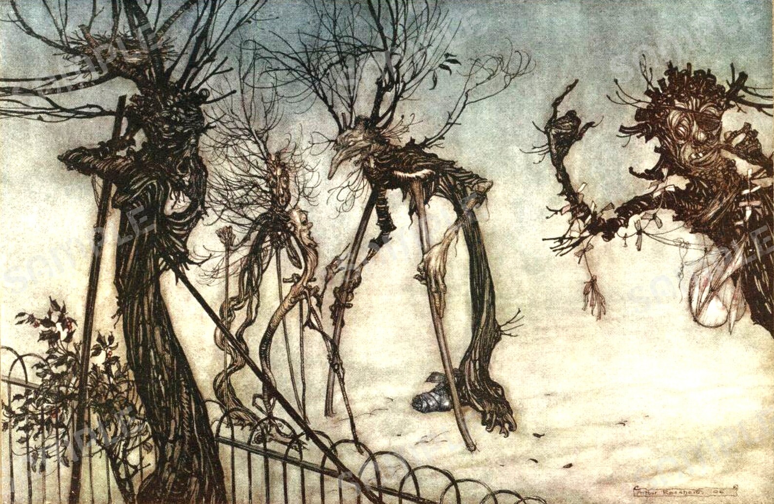 Happy Halloween Greeting Card With a Scary Haunted Trees Perfect for ...