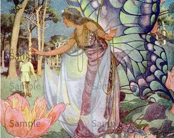 Fairy Queen, Shakespeare's Mid Summer Nights Dream,  Vintage Image From Charles and Mary Lamb's Shakespeare's Tales 1922