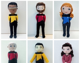 Starship Crew - Pacchetto modello bambola Amigurumi all'uncinetto - 6 download PDF