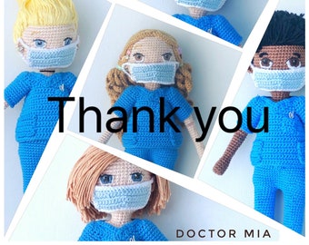 Doctor Mia Doll - Clothes & doll pattern  -  PDF download