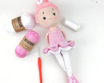 Daniella - Crochet Amigurumi Ballet Rag Doll Pattern -  PDF download
