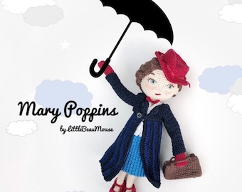 Mary Poppins - Crochet Amigurumi Doll Pattern -  PDF download