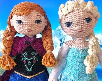Frozen bundle - Crochet Amigurumi Doll Pattern -  2 x PDF download
