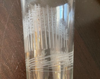Vintage Clear Glass Vase by Karhula Finland 1950’s Signed