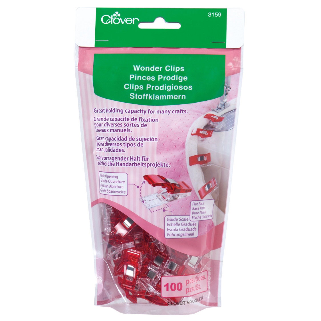 Clover Mini Wonder Clips Assorted 50pc With Storage Case 3189 