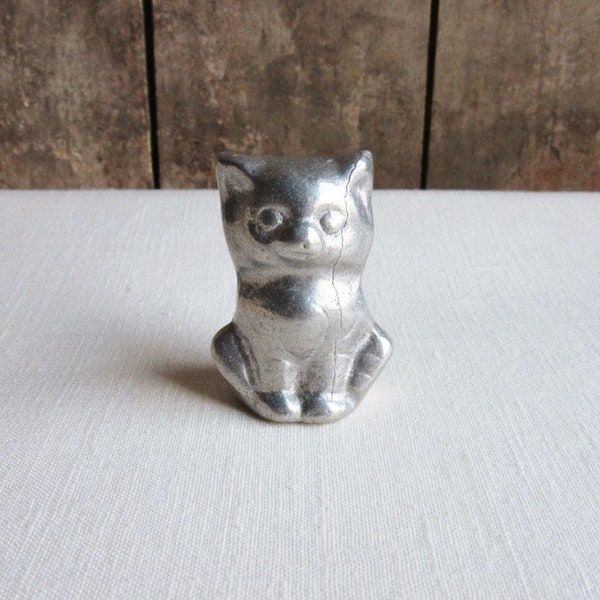 Vintage LLH Cast Metal Aluminum/Pewter Cat Figurine, Rare Wilton Armetale Miniature, Kitten, Cats, Cast Metal Animals, Figurine, Kitten, Cat