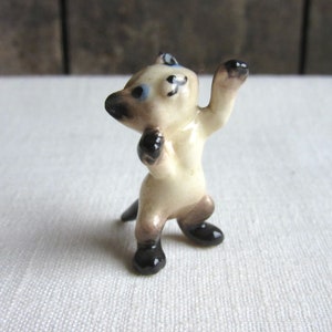 Vintage Hagen Renaker Miniature Siamese Cat, Kitten on Hind Legs, Paws Up, Mini Siamese Cat Figurine, Kitten Cat Standing Figurine