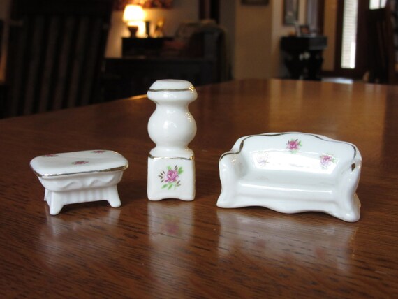 5 DOLLS HOUSE miniatura ornamenti in ceramica