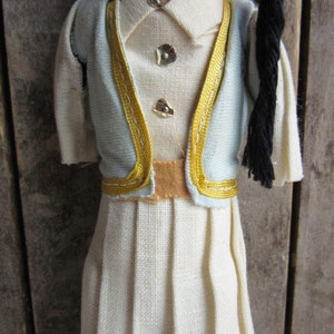 Vintage Greek Doll, Greek Cloth Dolls, Souvenir, World, Ethnic, International Folk Dolls, Native Costume, Papier Paper Mache, Composition image 4