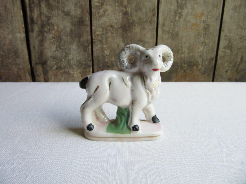 Vintage Ceramic Ram Mid Century Japan Sheep Figurine Sheep Etsy