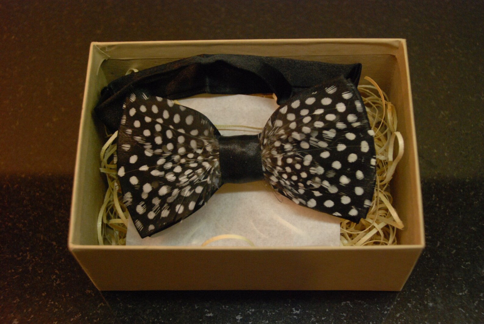 Midnight Guinea Fowl Bow Tie main image 1