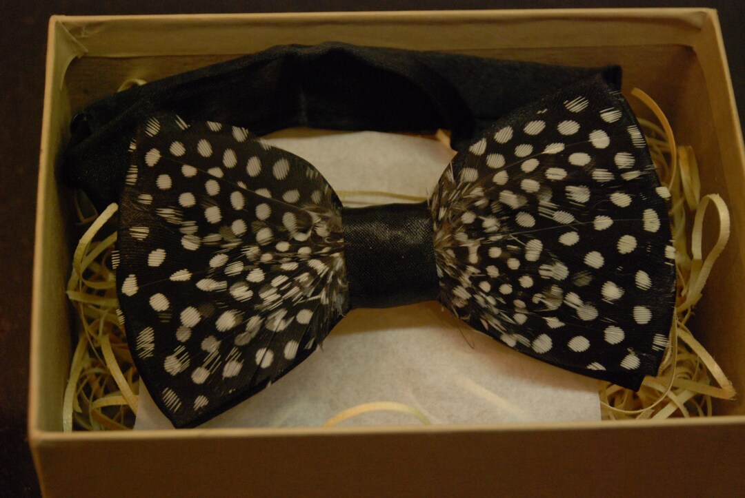 Midnight Guinea Fowl Bow Tie