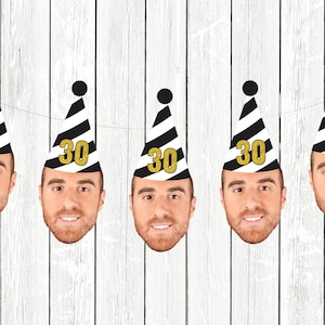 Personalized Birthday Banner with face, 30th Birthday Face Banner, Funny 30th, Customized Party Decorations, 30 AF, Party Garland