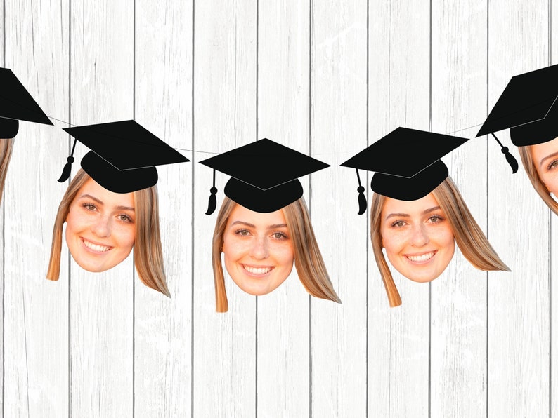 Personalized Graduation Banner with Face, Graduation Decorations 2022, Congratulations Banner, Custom Graduation Banner image 1