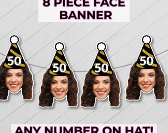 Personalized Face Banner: Custom 50th Birthday Party Decoration