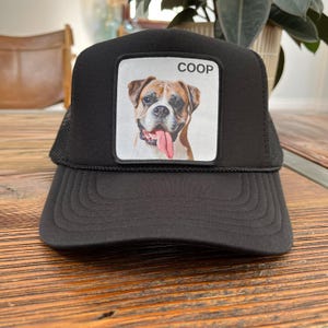 Custom dog hat, Custom pet portrait trucker hat, Dog hats, Personalized gift for dog lovers, Pet hat, Custom cat hat, Dog baseball cap image 6