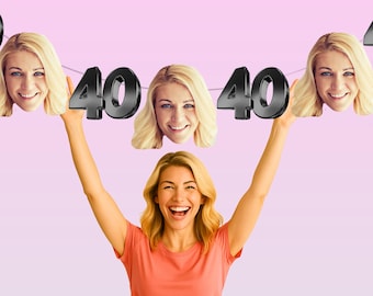 Custom Face Cutout 40th Birthday Banner: Personalized Party Decor
