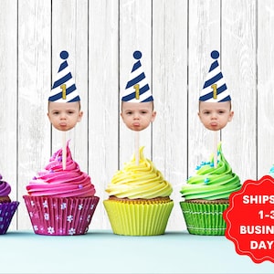 first birthday cupcake toppers, cupcake toppers photo, cupcake toppers personalized birthday, 1st, 30th, 40th, 50th, dog birthday