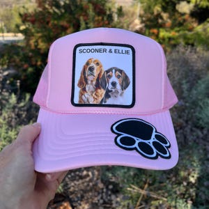 Custom pet portrait trucker hat, Custom dog hat, Personalized gift for dog lovers, Pet hat, Dog baseball cap, Custom cat hat image 7