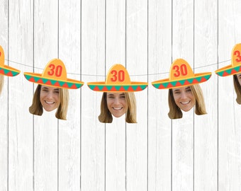 Fiesta decorations, Mexican party banners, Personalized 30th birthday banner with sombrero, Fiesta party decor, 30th birthday decorations