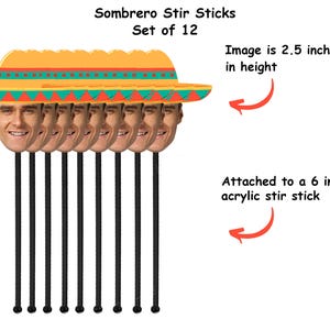 Margs and matrimony bachelorette party drink stirrers with the grooms face, Personalized party decorations, custom bachelorette for bride image 4