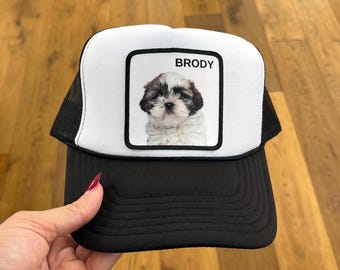 Custom Pet Portrait Trucker Hat - Personalized Dog or Cat Gift