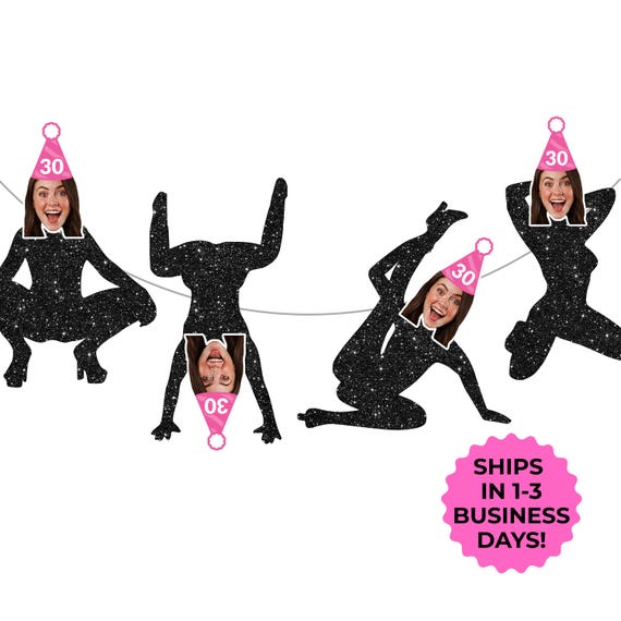 Birthday banner personalized, Custom photo banner for birthday, 30th birthday party favors, face cutout for birthday, funny birthday
