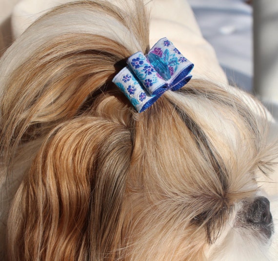 Shih Tzu Dog Hair Bow Yorkie Maltese Pet Dog Show Bow Pet Etsy