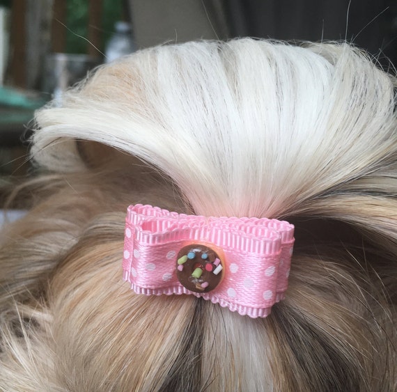 Tiny Dog Hair Bow Yorkie Maltese Dog Hair Bow 3 8 Wide Etsy
