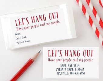 Play Date Calling Cards, Kids Calling Cards, Boys, Girls, Kids, Children, End of School Year, Mommy Calling Cards, Let's Hang Out