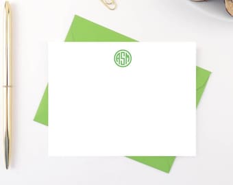 Personalized Stationery Set: Preppy Circle Monogram Note Cards