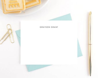 Personalized Stationery Note Card Set - Minimalist A2 Size