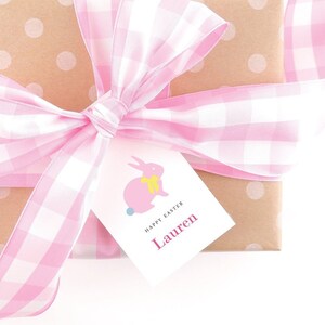 Personalized Easter Gift Tags, Personalized Easter Gifts, Easter Gift Tags, Easter Gifts for Kids, Easter Card Set for girls, Pink Bunny