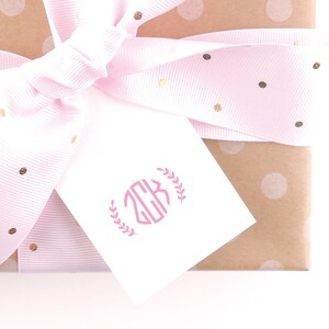 Gift Tags Personalized / Gift Tags for Wedding / Birthday Tags / Custom Tags / Preppy Tags / Favor Tags Wedding / Set of 20, Leaf Monogram