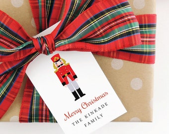 Christmas Gift Tags Personalized, Personalized Holiday Gift Tag for families, friends, Christmas Gift Tag for Kids, Nutcracker, Set of 20