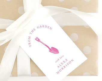 Tags for Gardening items, From the Garden of label tags, Custom Gift Tags for Homemade Garden goods, Handmade Label Gift Tags , Shovel
