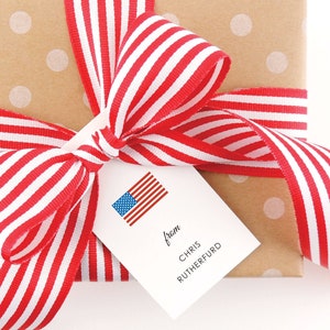 Monogrammed Gift Tags - Personalized Gift Tags - Custom Gift Tags - Enclosure Cards - Favor Tags - For BBQ- For Housewarming- American Flag