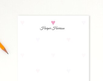 Personalized Notepad, Kids Personalized Stationery, Stationary, Writing Paper, Custom Personalized pad, from the playroom of notepad, Heart