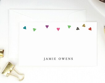 Personalized Gift Enclosure Cards, Floating Hearts, Set of 10