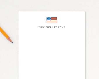 Personalized Notepad, Personalized Stationery, Stationary, Writing Paper, Custom Notepad, Writing Pad, custom notepad,  American Flag
