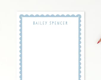 Personalized Notepad, Personalized Stationery, Stationary, Writing Paper, Custom Notepad, Writing Pad, custom kids notepad,  Scallop