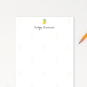 Personalized Notepad, Personalized Stationery, Stationary, Writing sheets Paper, Custom Notepad, Writing Pad, custom notepad, Lemon